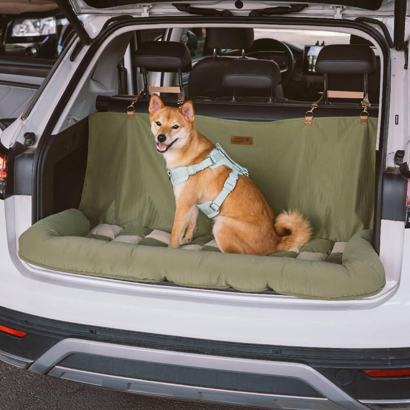 Cama de pet grande para carro com almofada de segurança para viagem