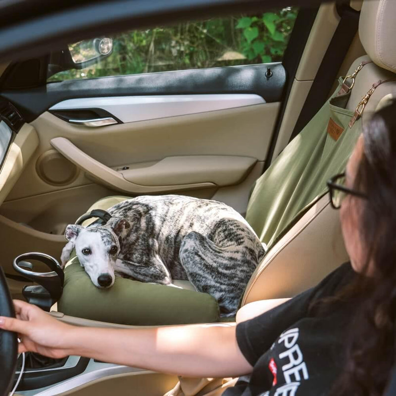 Cama de pet grande para carro com almofada de segurança para viagem